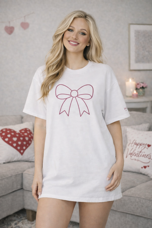 Coquette Bow Valentines Day Tee