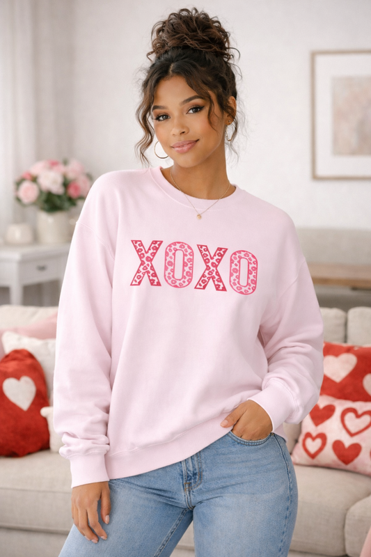 XOXO Leopard Valentines Sweatshirt