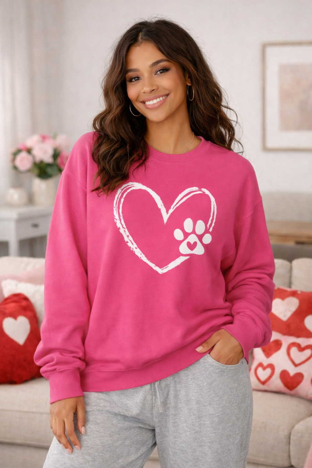 Dog Mama Valentines Day Sweatshirt