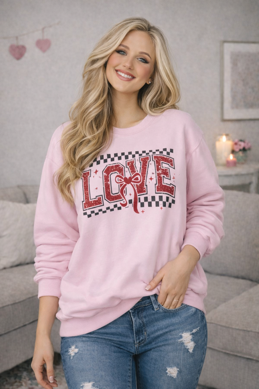 Coquette Retro Love Valentines Day Sweatshirt