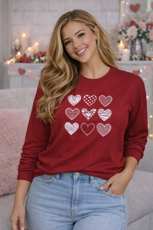 Hearts Valentines Sweatshirt